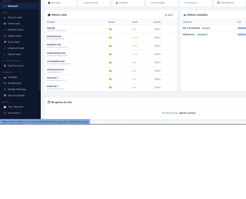 Modulo de marketing digital integrado en ERP KRIKAK360