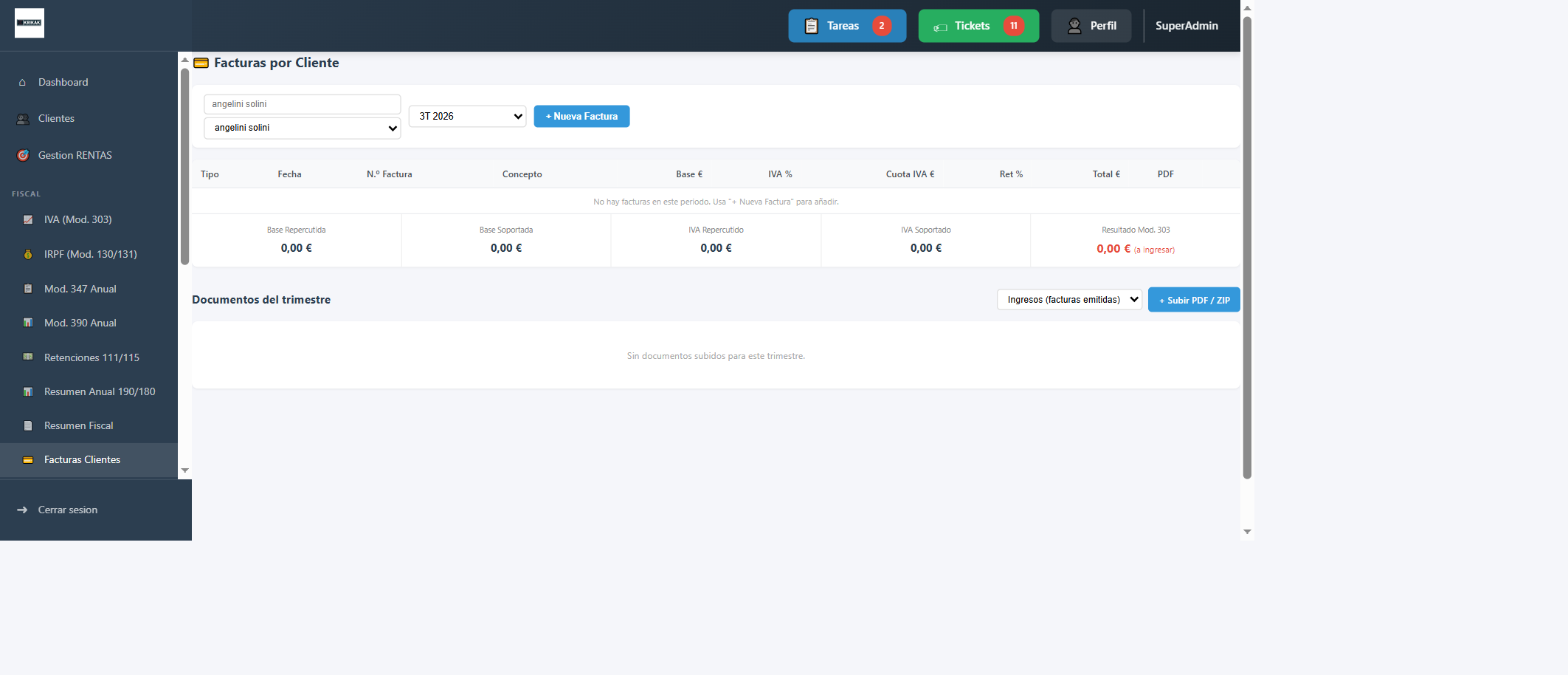 Extracción automática por IA de facturas y gastos subidos por el cliente